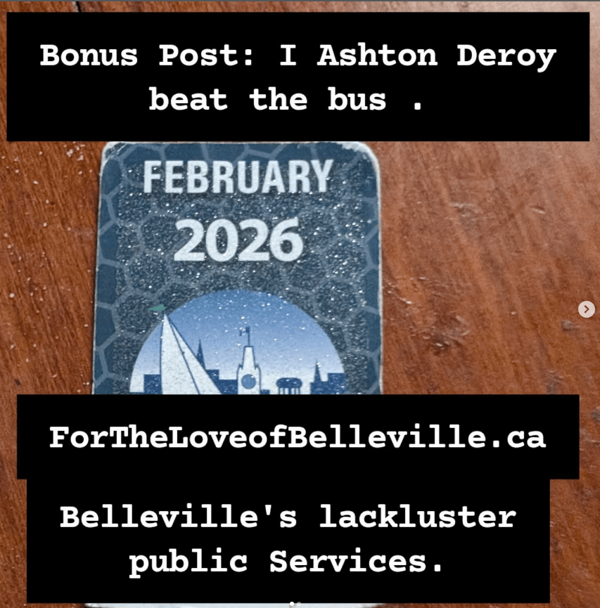 Bus versus Jog. Ashton Deroy’s Belleville Ontario Cardio challenge. I actually won!