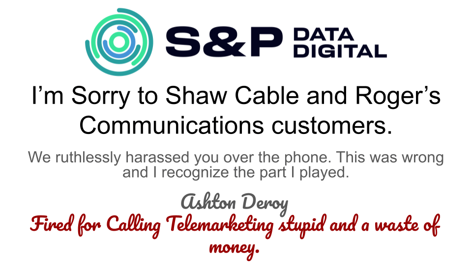 Apologies to Shaw Cable and Roger’s Communications customers.