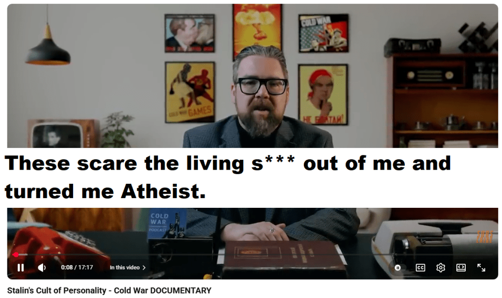 Anti-Communism made me lose faith in a god in grade 10.