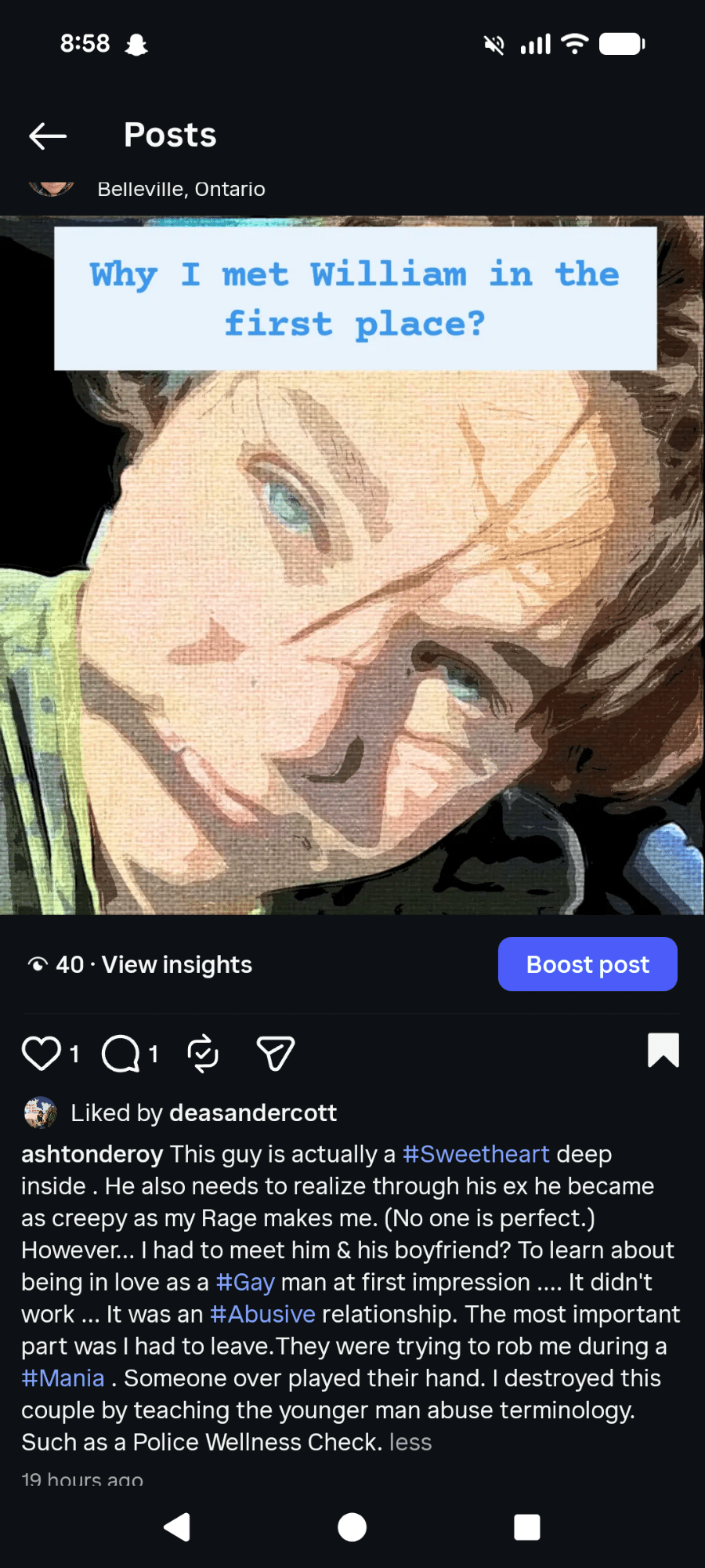 Grieving failing to reconnect with William.